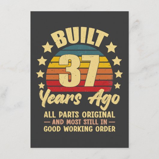 37 Years Ago All Parts Original 37th Birthday Einladung (Vorderseite)