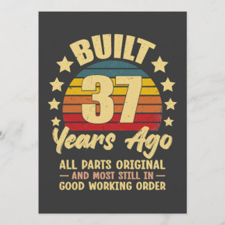 37 Years Ago All Parts Original 37th Birthday Einladung
