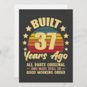 37 Years Ago All Parts Original 37th Birthday Einladung (Vorne/Hinten)