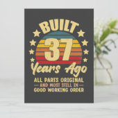 37 Years Ago All Parts Original 37th Birthday Einladung (Stehend Vorderseite)