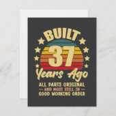 37 Years Ago All Parts Original 37th Birthday Einladung (Vorne/Hinten)