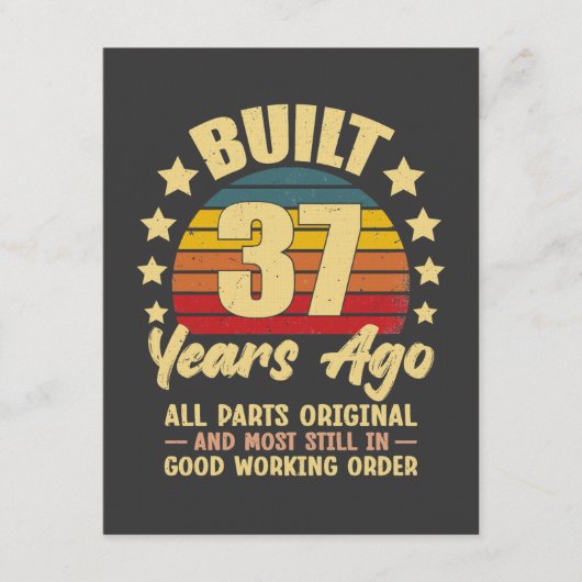 37 Years Ago All Parts Original 37th Birthday Einladung (Vorderseite)