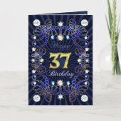 37th birthday card with masses of jewels karte (Vorderseite)
