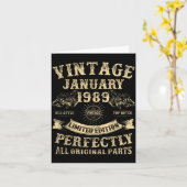 37th Birthday For Men January 1989 37 Year Old Bda Karte (Gelbe Blume)