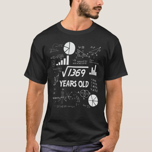 37th Birthday Square Root Math 37 Years Old Bday T-Shirt (Vorderseite)