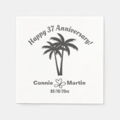 37th Wedding Anniversary Palm Trees Serviette (Vorderseite)