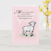 3832 Baby Girl Lamb Glückwunsch Karte (Gelbe Blume)