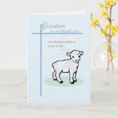 3877 Grandson Baptism Boy Lamb Karte (Gelbe Blume)