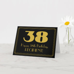 38. Geburtstag: Art Deco inspiriertes Aussehen "38 Karte