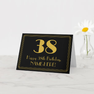 38. Geburtstag: Art Deco inspiriertes Aussehen "38 Karte