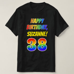 38. Geburtstag — Bold, Fun, Rainbow 38, Individuel T-Shirt