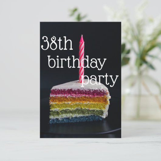 38. Geburtstag Einladung (Stehend Vorderseite)