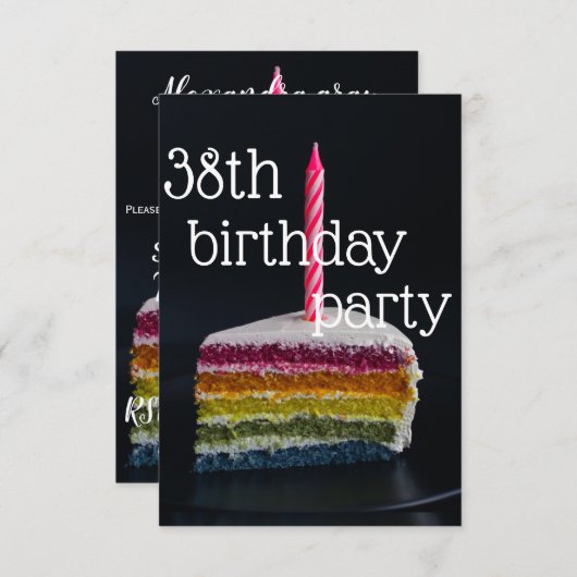 38. Geburtstag Einladung (Vorne/Hinten)