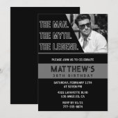 38. Geburtstag Einladungen Black The Man The Legen (Vorne/Hinten)