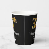38. Geburtstag - Elegante Luxuriöse Imitate Gold L Pappbecher (Rechts)