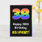 38. Geburtstag: Farbiger Regenbogen # 38, Individu Karte (Gelbe Blume)