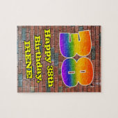 38. Geburtstag: Fun Graffiti-Inspiriert Regenbogen Puzzle (Horizontal)