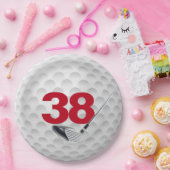 38. Geburtstag Golf Ball Design Paper Plate Pappteller (Party)