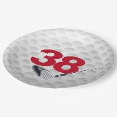 38. Geburtstag Golf Ball Design Paper Plate Pappteller (Schrägansicht)