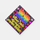 38. Geburtstag: Loving Hearts Pattern, Regenbogen Serviette (Ecke)