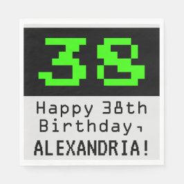 38. Geburtstag - Nerdy / Geeky Style "38" & Name Serviette