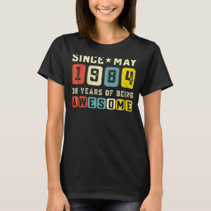 38. Geburtstag Phantastisch Seit Mai 1984 Vintag T-Shirt