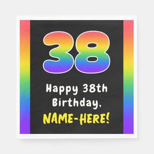 38. Geburtstag: Rainbow Spectrum # 38, Individuell Serviette (Vorderseite)