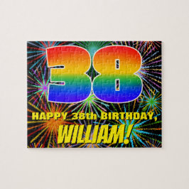 38. Geburtstag: Spaß, bunte feierliche Feuerwerke Puzzle