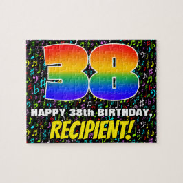 38. Geburtstag — Spaß, farbenfrohe Musiksymbole &  Puzzle