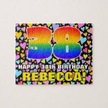 38. Geburtstag — Spaß, liebevolle Herzformen + "38