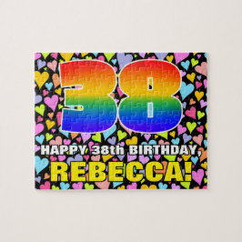 38. Geburtstag — Spaß, liebevolle Herzformen + "38 Puzzle