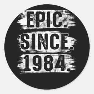 38. Geburtstag Vintag Epic Seit 1984 38 Jahre alt Runder Aufkleber