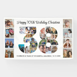 38. Geburtstagsfeier Nummer 38 Fotocollage Banner