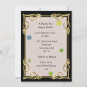 38. Geburtstagsparty mit Blumenbriefen Einladung (Rückseite)