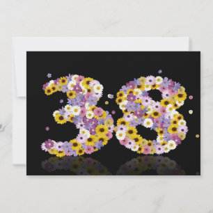 38. Geburtstagsparty mit Blumenbriefen Einladung