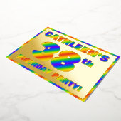 38. Geburtstagsparty — Spaß, Regenbogenspektrum "3 Folieneinladung (Gedreht)