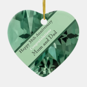 38. Hochzeitstag Beryl Keramik Ornament