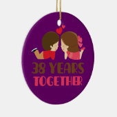 38. Hochzeitstag-Geschenk für sie Keramik Ornament (Rechts)