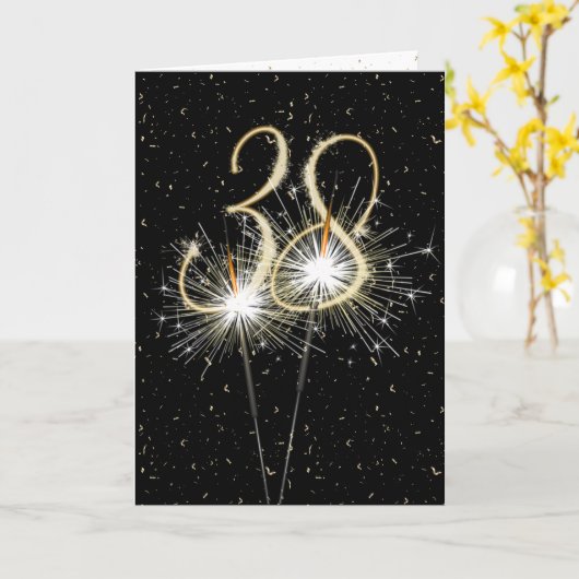 38. Hochzeitstag Sparkler Karte (Gelbe Blume)