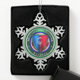 38. Infanterieabteilung Schneeflocken Zinn-Ornament