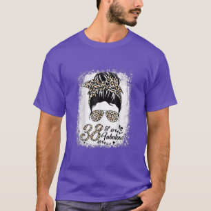38 Jahre alt Fabulous Messy Bun Leopard 38. Geburt T-Shirt