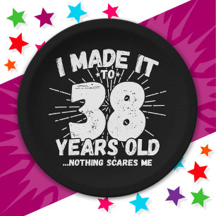 38 Jahre alt Sarcastic Meme Funny 38. Geburtstag Pappteller