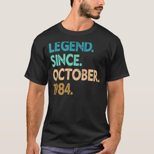 38 Jahre alte Legende seit Oktober 1984 38. Geburt T-Shirt (Vorderseite)