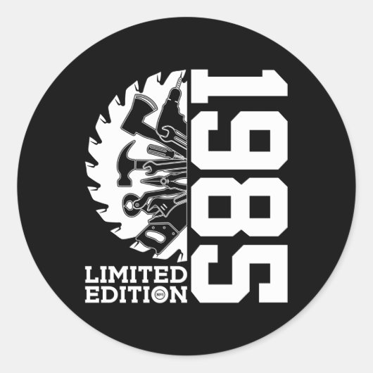 38 Jahre Janitor 1985 Handwerkskunst 38. Runder Aufkleber (Vorderseite)