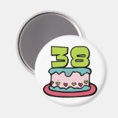 38-jähriger Geburtstagskuchen Magnet (Vorderseite/Rückseite)