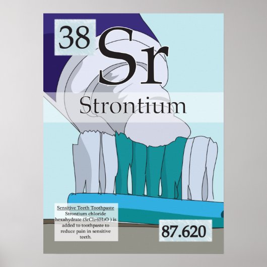 38. Periodischer Strontiumtisch (Sr) der Elemente Poster (Vorne)