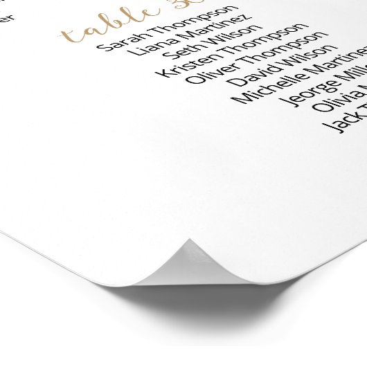 38 Tische für den Sitzplan Poster (Ecke)