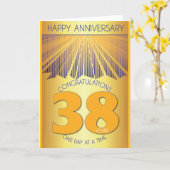 38 Year Sober Anniversary | Golden Ray 12 Step Karte (Gelbe Blume)