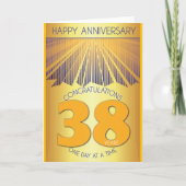 38 Year Sober Anniversary | Golden Ray 12 Step Karte (Vorderseite)