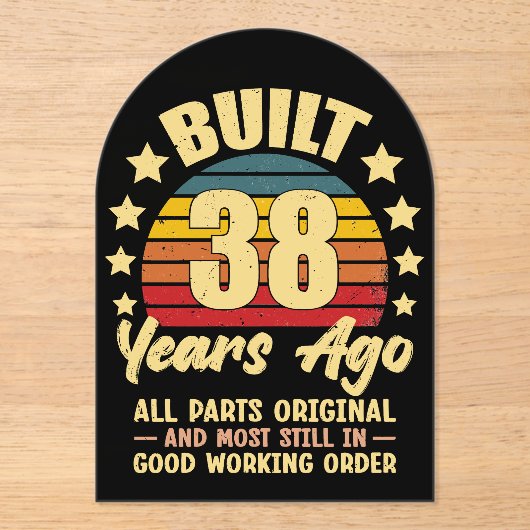 38 Years Ago All Parts Original 38th Birthday Acryleinladungen (Vorderseite)